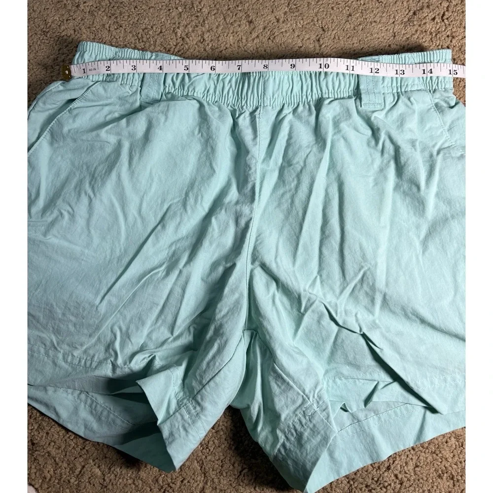 Columbia PFG Shorts Women Medium Bright Light Blue Mid Rise Fishing Hiking - Picture 4 of 9